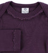 Smallstuff Romper l/s - Pruim m. Pointelle/Veter - Smallstuff - 62 - Rompers Lange Mouw