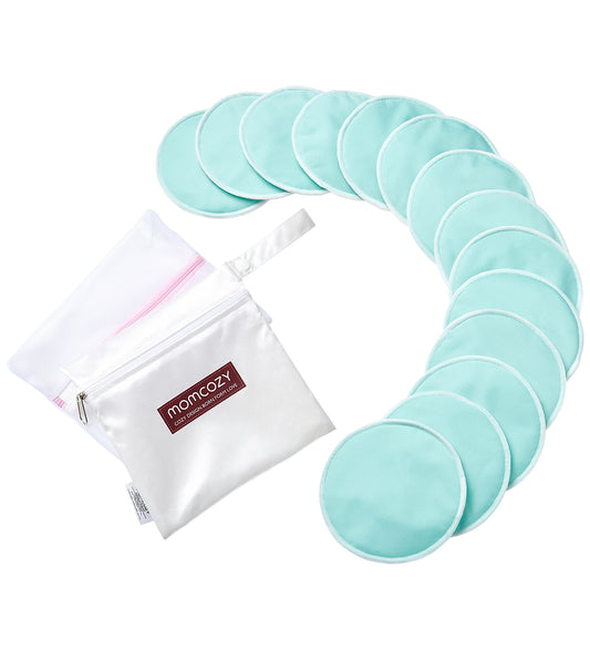 Momcozy Dik Borstvoedingspads - Herbruikbaar - 14-pack - Turkooi - Momcozy - OneSize - Borstvoedingspads