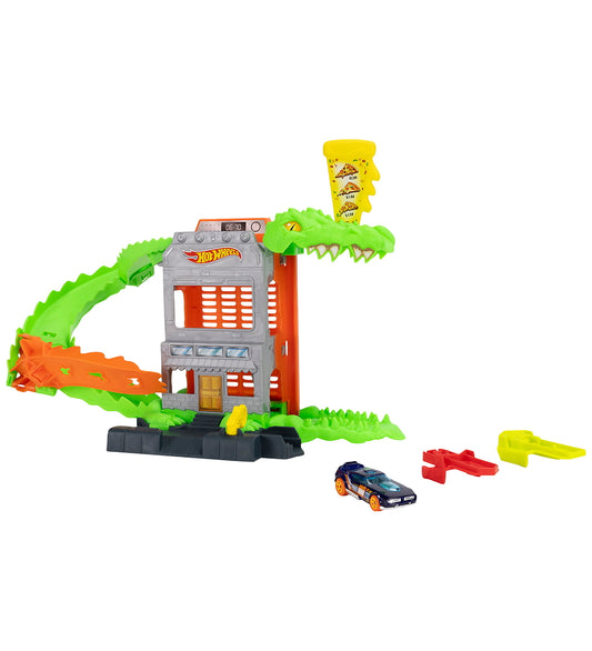 Hot Wheels Racebaan - City Nemesis Crocodile Pizzeria - Hot Wheels - OneSize - Racebanen