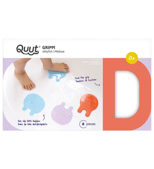 Quut Badspeelgoed - 8 Onderdelen -Grippi - Jellyfish - Coral Blu - Quut - OneSize - Badspeelgoed