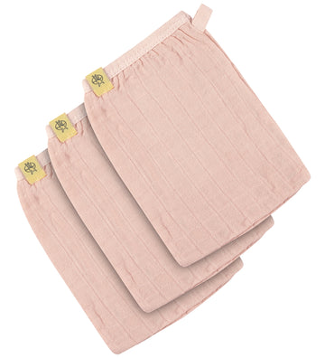Lässig Washandje - Mousseline - 3-pack - Light Pink - Lässig - OneSize - Washandjes