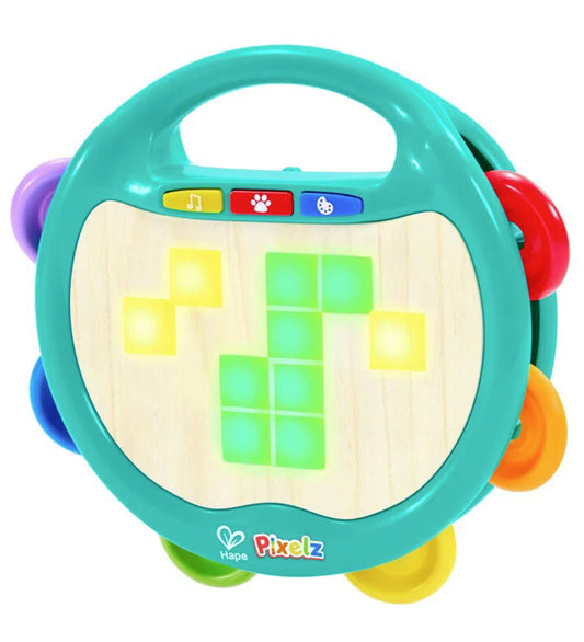 Hape Tamboerijn - Pixelz Shake & Tap - Hape - OneSize - Muziekinstrumenten