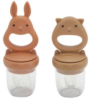 Konges Sløjd Voerbakken - 2-pack - Silicone - Amandel/Terracotta - Konges Sløjd - OneSize - Food Feeders