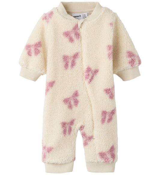 Name It Fleece Pak - Teddy - NbfOlaja - Birch m. Bows - Name It - 74 - Fleece Pakken