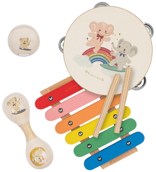 Konges Sløjd Muziekinstrumenten Set - 3 Onderdelen - Beige m. Ol - Konges Sløjd - OneSize - Muziekinstrumenten