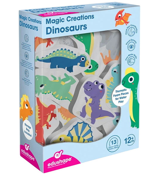 Edushape Badspeelgoed - 13 st. - Magische Creaties - Dinosaurus - Edushape - OneSize - Badspeelgoed