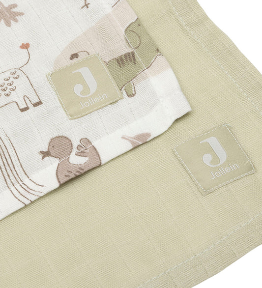 Jollein Wikkeldoek - Mousseline - 2-pack - 115x115 - Kindermaatj - Jollein - OneSize - Wikkeldoeken