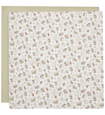 Jollein Wikkeldoek - Mousseline - 2-pack - 115x115 - Kindermaatj - Jollein - OneSize - Wikkeldoeken