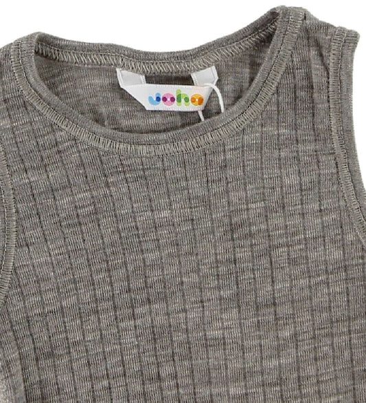 Joha Romper mouwloos - Wol - Bruin Gevlekt - Joha - 110 - Rompers Mouwloos