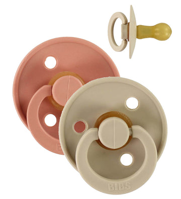 BIBS Colour Fopspenen - Maat 2 - 2-pack - Rond - Vanilla/Peach - BIBS - 6-18 mnd - Fopspenen
