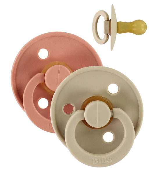 BIBS Colour Fopspenen - Maat 2 - 2-pack - Rond - Vanilla/Peach - BIBS - 6-18 mnd - Fopspenen