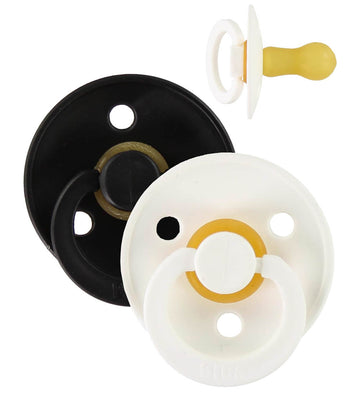 BIBS Colour Fopspenen - Maat 2 - 2-pack - Rond - Black/White - BIBS - 6-18 mnd - Fopspenen