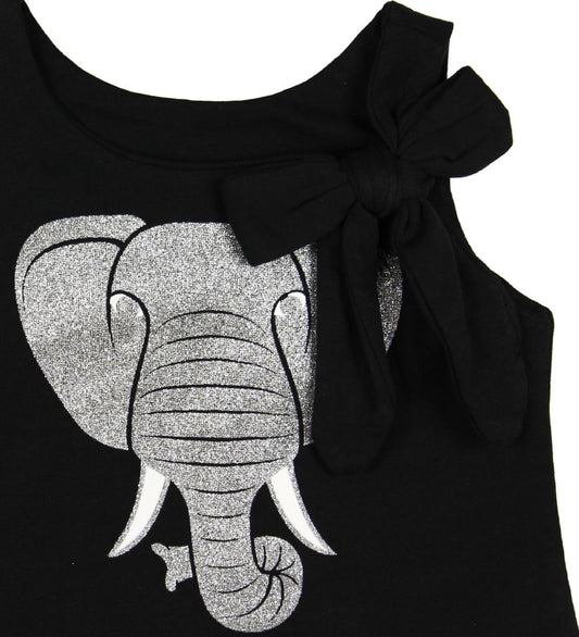 DIEREN Jumpsuit - Croco - Zwarte m. Olifant/Glitter - DYR - 2 jaar (92) - Jumpsuits