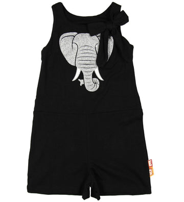 DIEREN Jumpsuit - Croco - Zwarte m. Olifant/Glitter - DYR - 2 jaar (92) - Jumpsuits