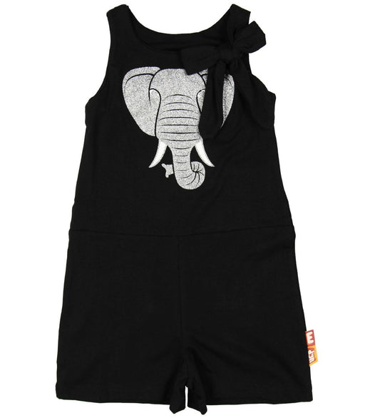 DIEREN Jumpsuit - Croco - Zwarte m. Olifant/Glitter - DYR - 2 jaar (92) - Jumpsuits