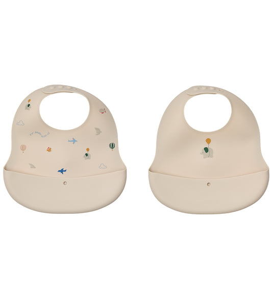 Liewood Slabbetjes - Silicone - 2-pack - Ember - Vliegend/Sandy - Liewood - OneSize - Slabbetjes