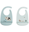 Done by Deer - Silicone - 2-pack - Tiny Farm - Blue - Done by Deer - OneSize - Slabbetjes