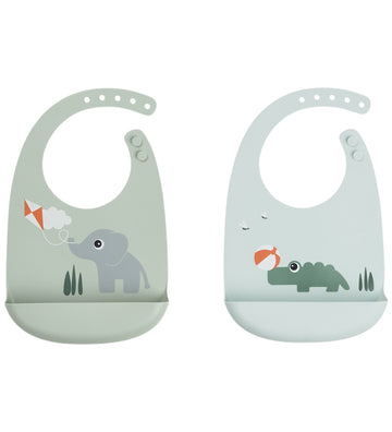 Done by Deer - Silicone - 2-pack - Speeltuin - Colour Mix - Done by Deer - OneSize - Slabbetjes
