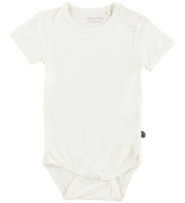 Minymo Romper s/s - Bamboe - Wit - Minymo - 56 - Rompers Korte Mouw