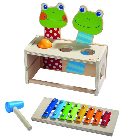 HABA Hamerspel/Xylofoon - Kikkers - Naturel/Multicolour - HABA - OneSize - Muziekinstrumenten