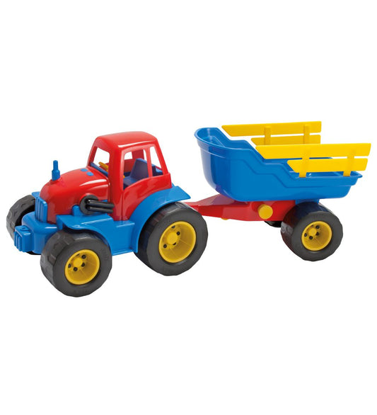 Dantoy Trekker m. Aanhangwagen - 41 cm - Rood/Blauw - Dantoy - OneSize - Tractors
