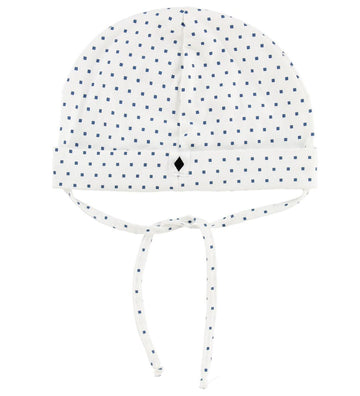 MP Babymuts - Wit m. Vierkantjes - MP - 49 cm - Babymutsen