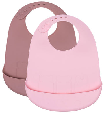 We Might Be Tiny Slabbetjes - 2-pack - Silicone - Powder Roze/Du - We Might Be Tiny - OneSize - Slabbetjes