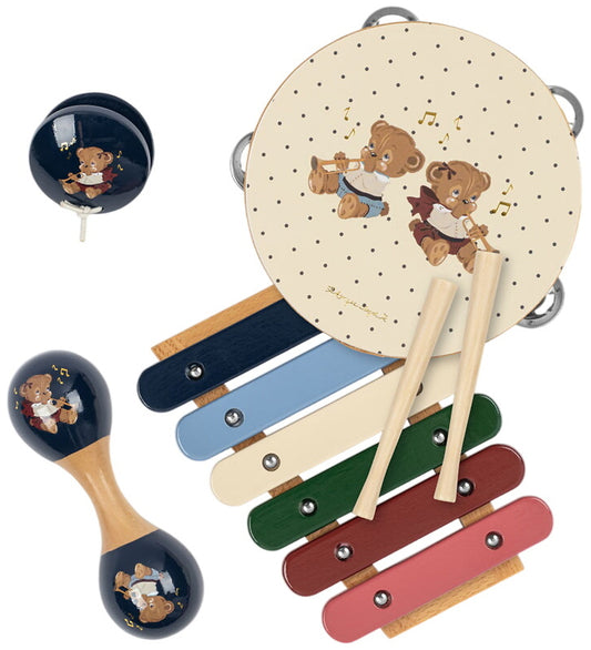 Konges Sløjd Muziekinstrumenten Set - Beige/Blauw m. Teddy Bear - Konges Sløjd - OneSize - Muziekinstrumenten