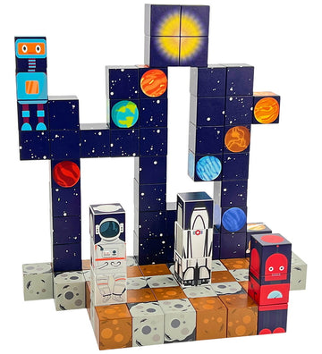 Speelgoed Stad Tilda's Magnetische Blokken - Ruimte - Toys by Tildas - OneSize - Magnetisch speelgoed