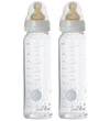 Hevea Babyflesje - 240 ml - 2-pack - Wit/Glas - Hevea - OneSize - Babyflesjes