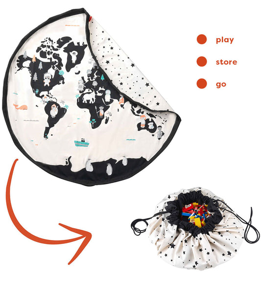 Play&Go Speelmat - Ø: 140 Cm - Wereldkaart - Play&Go - OneSize - Speelmaten