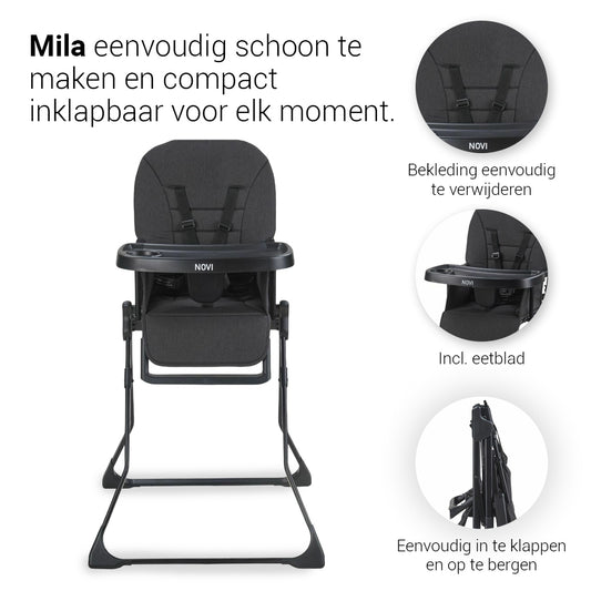 Kinderstoel Novi Mila Black Melange
