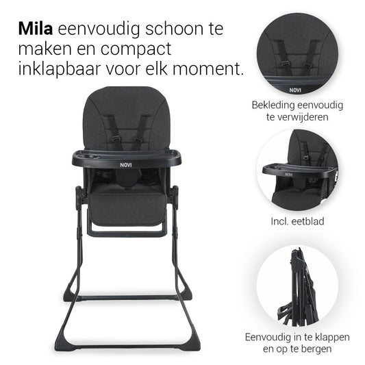 Kinderstoel Novi Mila Black Melange