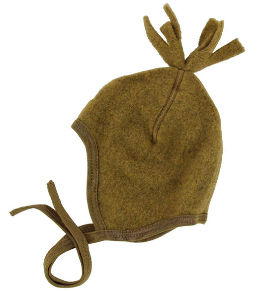 Engel Babymuts - Wol - Saffraan Melange m. Pom-Pom - Engel - 86/92 - Babymutsen