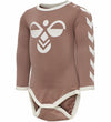 Hummel Romper l/s - HmlFlipper - Roze m. Logo - Hummel - 62 - Rompers Lange Mouw