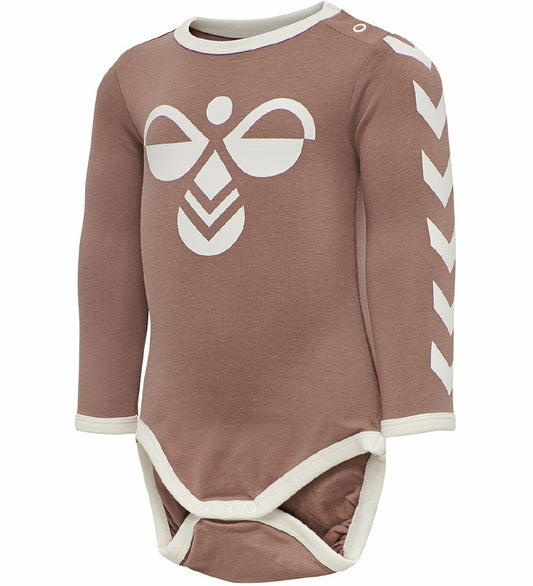 Hummel Romper l/s - HmlFlipper - Roze m. Logo - Hummel - 62 - Rompers Lange Mouw