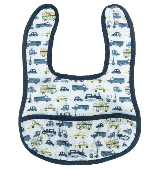 Smallstuff Slabbetjes - Small - Blauw m. Auto's - Smallstuff - OneSize - Slabbetjes
