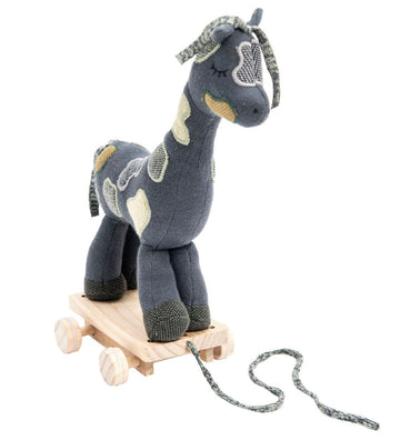 Smallstuff Trekspeelgoed - Giraf - 40 cm - Navy - Smallstuff - OneSize - Trekspeelgoed