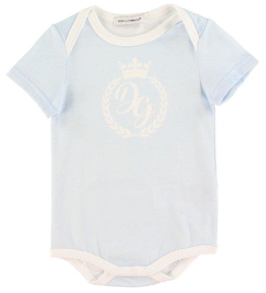 Dolce & Gabbana Cadeaubox - Romper/Babyslabbetje - Lichtblauw - Dolce & Gabbana - 18-24 mnd - Rompers Korte Mouw