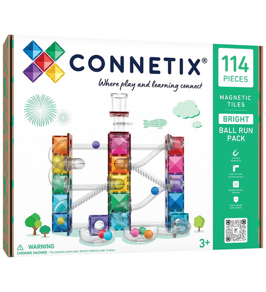 Connetix Magnet Set - 114 Onderdelen - Ball Run Bright Pack - Connetix - OneSize - Magnetisch speelgoed