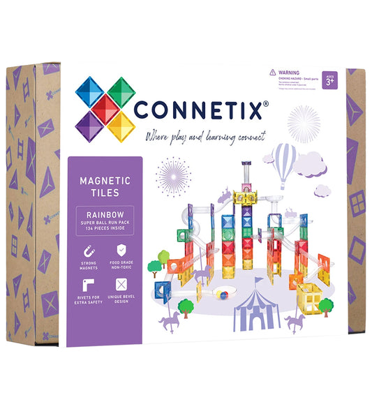 Connetix Magneetset - 134 Onderdelen - Rainbow - Super Ballenbaa - Connetix - OneSize - Magnetisch speelgoed