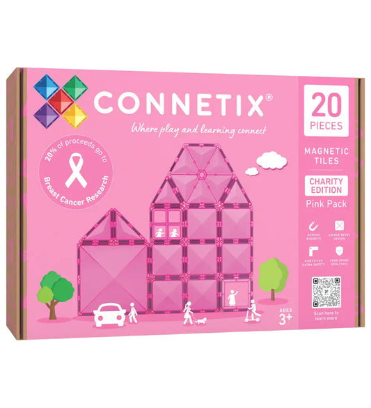 Connetix Magnetenset - 20 Onderdelen - Liefdadigheidspakket Roze - Connetix - OneSize - Magnetisch speelgoed