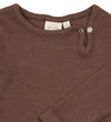 Petit Piao Romper l/s - Rib - PpStone - Chestnut - Petit Piao - 56 - Rompers Lange Mouw