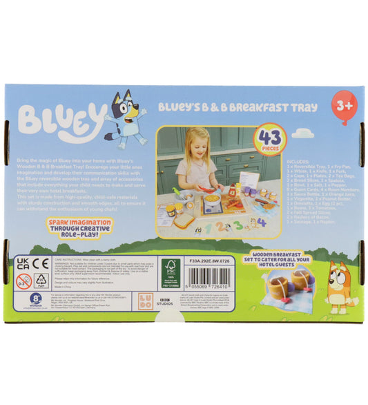 Bluey Speelgoedeten - Hout - Hotelontbijt Tray - Bluey - OneSize - Speelgoedeten