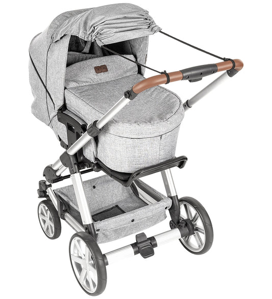 Reer Zonnenscherm - Grijs melange - Reer - OneSize - Zonnenscherm voor kinderwagens