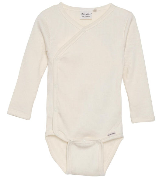 Minymo Wikkelromper l/s - Rib - Zaadparel - Minymo - 68 - Rompers Lange Mouw