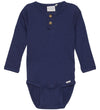 Minymo Romper l/s - Rib - Dark Navy - Minymo - 50 - Rompers Lange Mouw