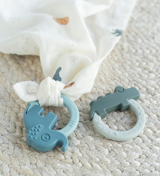 Done by Deer Bijtring - 2-pack - Deer Friends - Blauw/Groen - Done by Deer - OneSize - Bijtringen