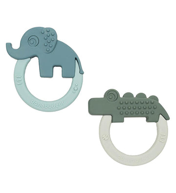 Done by Deer Bijtring - 2-pack - Deer Friends - Blauw/Groen - Done by Deer - OneSize - Bijtringen