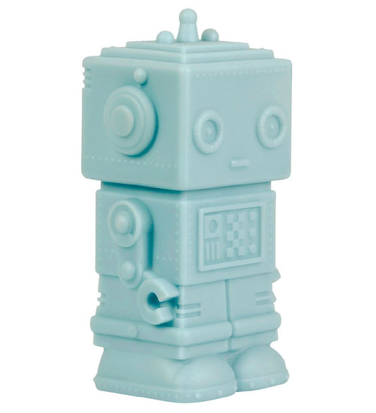 A Little Lovely Company Lamp - 14 cm - Robot - Rokerig Blue - A Little Lovely Company - OneSize - Nachtlampen